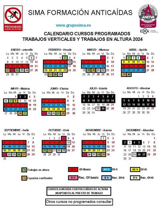 calendario cursos grupo sima